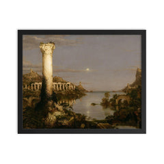 The Course of Empire: Desolation by Thomas Cole, 1836 framed print on a plain backdrop in size 16"x20".