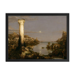 The Course of Empire: Desolation by Thomas Cole, 1836 framed print on a plain backdrop in size 18"x24".