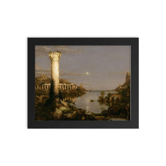 The Course of Empire: Desolation by Thomas Cole, 1836 framed print on a plain backdrop in size 8"x10".