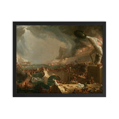 The Course of Empire: Destruction by Thomas Cole, 1836 framed print on a plain backdrop in size 16"x20".
