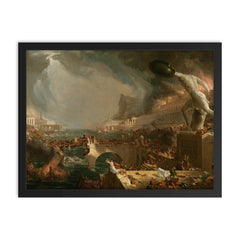 The Course of Empire: Destruction by Thomas Cole, 1836 framed print on a plain backdrop in size 18"x24".