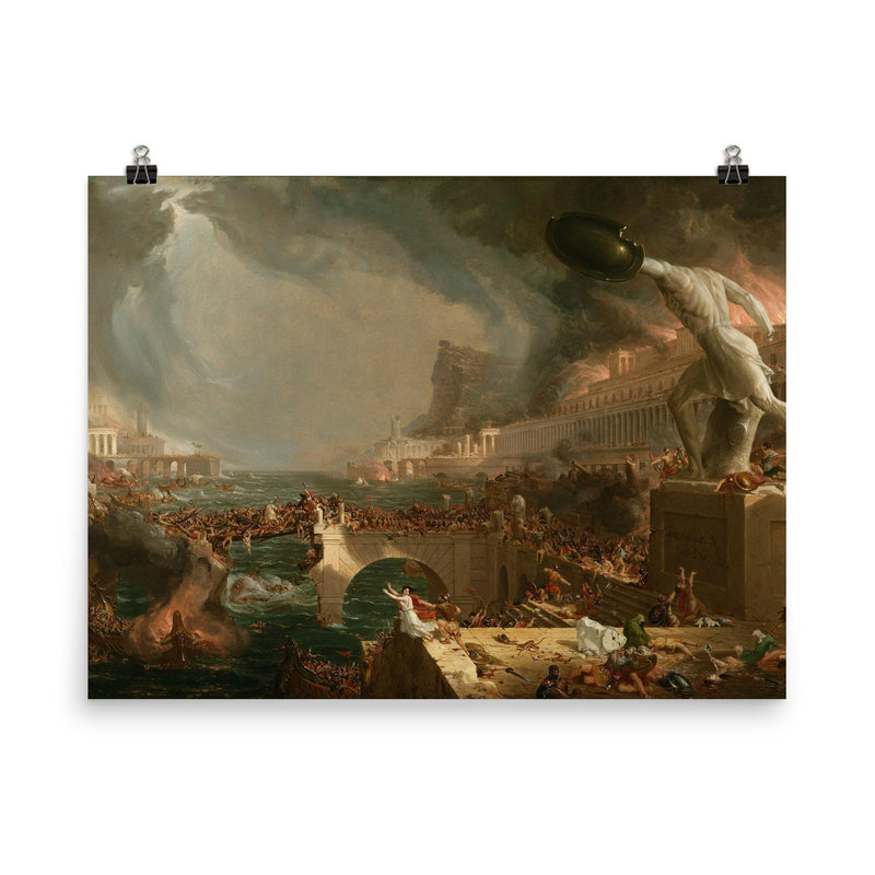 The Course of Empire: Destruction by Thomas Cole, 1836 poster on a plain backdrop in size 8
