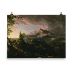 The Course of Empire: The Savage State by Thomas Cole, 1834 poster on a plain backdrop in size 8"x10".