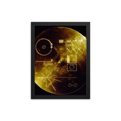The cover of the Voyager Golden Record - The Sounds of Earth framed print on a plain backdrop in size 12"x16".