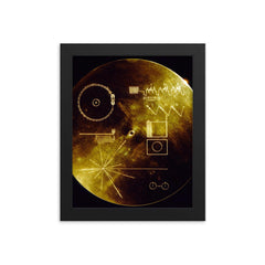 The cover of the Voyager Golden Record - The Sounds of Earth framed print on a plain backdrop in size 8"x10".