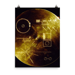 The cover of the Voyager Golden Record - The Sounds of Earth poster on a plain backdrop in size 8"x10".