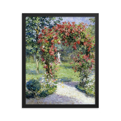 The Crimson Rambler by Gari Melchers framed print on a plain backdrop in size 16"x20".