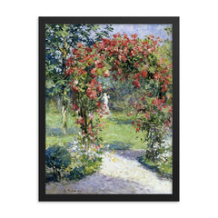 The Crimson Rambler by Gari Melchers framed print on a plain backdrop in size 18"x24".