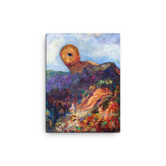The Cyclops by Odilon Redon canvas print on a plain backdrop in size 12"x16".