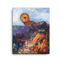 The Cyclops by Odilon Redon canvas print on a plain backdrop in size 16"x20".