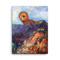 The Cyclops by Odilon Redon canvas print on a plain backdrop in size 18"x24".