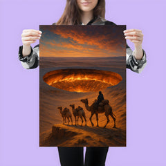 The Darvaza crater seen from caravan ridge poster 3