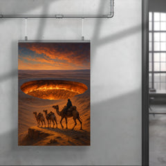 The Darvaza crater seen from caravan ridge poster 4