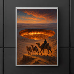 The Darvaza crater seen from caravan ridge poster 5