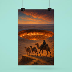 The Darvaza crater seen from caravan ridge poster 6