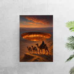 The Darvaza crater seen from caravan ridge poster 7