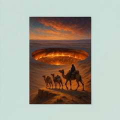 The Darvaza crater seen from caravan ridge poster 8