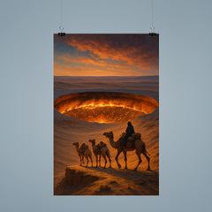 The Darvaza crater seen from caravan ridge poster 9