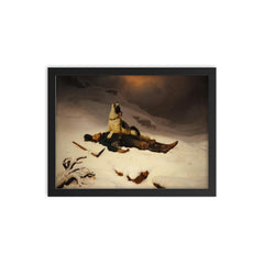 The Dead Miner by Charles Christian Nahl, 1867 framed print on a plain backdrop in size 12"x16".