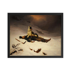 The Dead Miner by Charles Christian Nahl, 1867 framed print on a plain backdrop in size 16"x20".