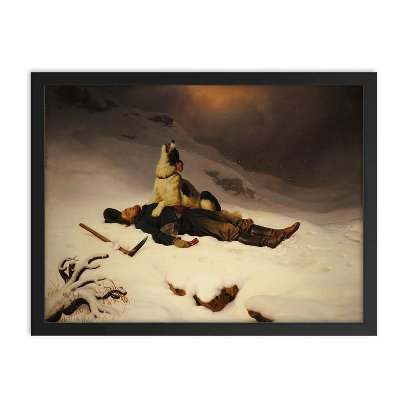 The Dead Miner by Charles Christian Nahl, 1867 framed print on a plain backdrop in size 18