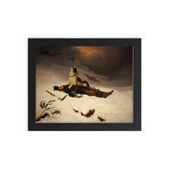 The Dead Miner by Charles Christian Nahl, 1867 framed print on a plain backdrop in size 8"x10".