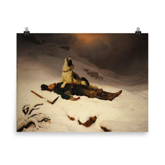 The Dead Miner by Charles Christian Nahl, 1867 poster on a plain backdrop in size 8"x10".