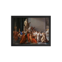 The Death of Caesar by Vincenzo Camuccini framed print on a plain backdrop in size 12"x16".