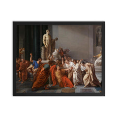 The Death of Caesar by Vincenzo Camuccini framed print on a plain backdrop in size 16"x20".
