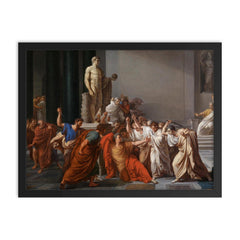 The Death of Caesar by Vincenzo Camuccini framed print on a plain backdrop in size 18"x24".