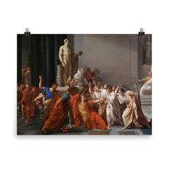 The Death of Caesar by Vincenzo Camuccini poster on a plain backdrop in size 8"x10".