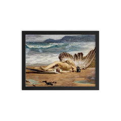 The Death of Icarus by Alexandre Cabanel framed print on a plain backdrop in size 12"x16".