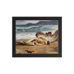 The Death of Icarus by Alexandre Cabanel framed print on a plain backdrop in size 8"x10".