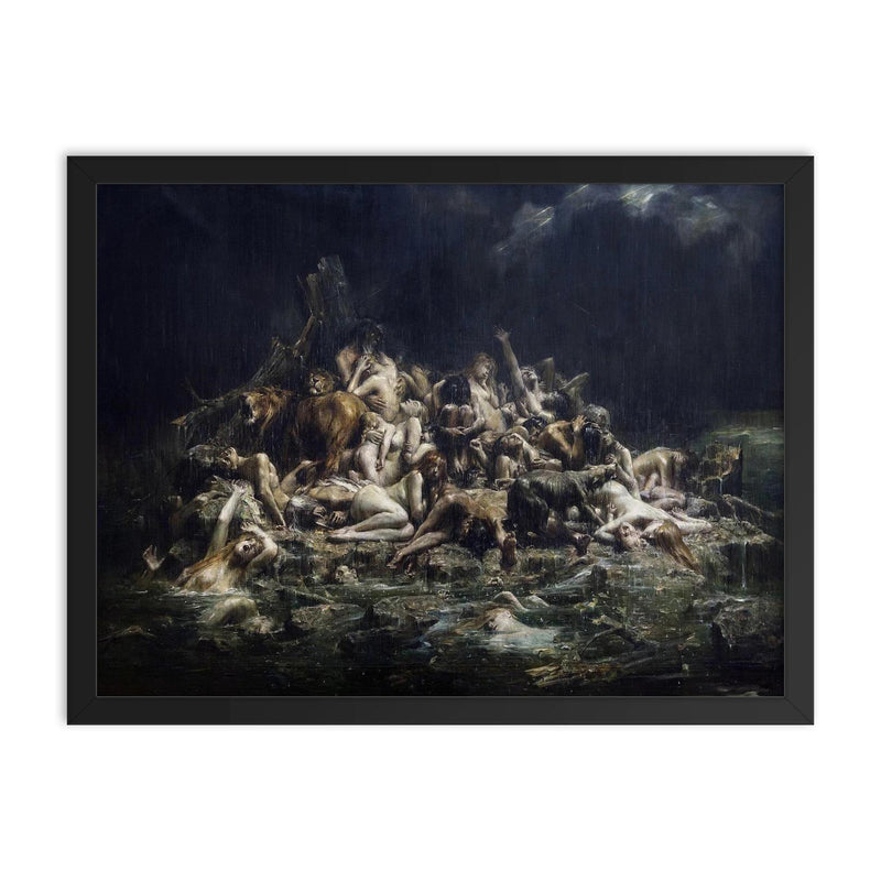The Deluge by Leon Comerre, 1911 framed print on a plain backdrop in size 18