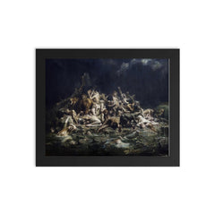 The Deluge by Leon Comerre, 1911 framed print on a plain backdrop in size 8"x10".