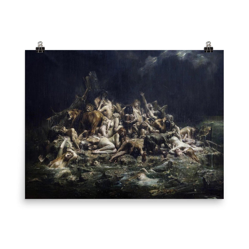 The Deluge by Leon Comerre, 1911 poster on a plain backdrop in size 8