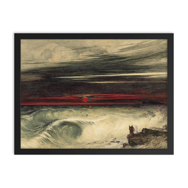 The Destruction of Pharaoh’s Host by John Martin, 1836 framed print on a plain backdrop in size 18