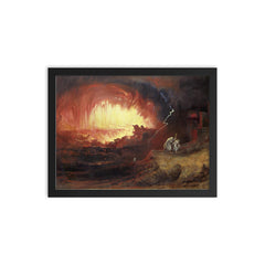 The Destruction of Sodom and Gomorrah by John Martin, 1852 framed print on a plain backdrop in size 12"x16".