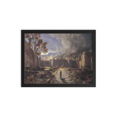 The Destruction of Sodom and Gomorrah by Jules-Joseph-Augustin Laurens framed print on a plain backdrop in size 12"x16".