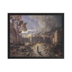 The Destruction of Sodom and Gomorrah by Jules-Joseph-Augustin Laurens framed print on a plain backdrop in size 16"x20".