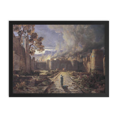 The Destruction of Sodom and Gomorrah by Jules-Joseph-Augustin Laurens framed print on a plain backdrop in size 18"x24".