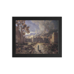 The Destruction of Sodom and Gomorrah by Jules-Joseph-Augustin Laurens framed print on a plain backdrop in size 8"x10".