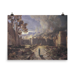 The Destruction of Sodom and Gomorrah by Jules-Joseph-Augustin Laurens poster on a plain backdrop in size 8"x10".