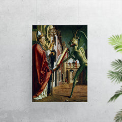 The Devil Presenting St. Augustine with the Book of Vices by Michael Pacher poster 7