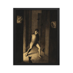 The Dreamer by Karl Wiener, 1929 framed print on a plain backdrop in size 16"x20".