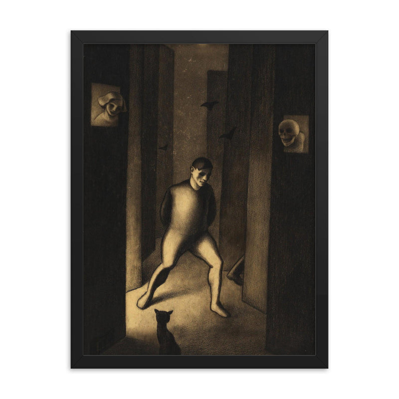 The Dreamer by Karl Wiener, 1929 framed print on a plain backdrop in size 18