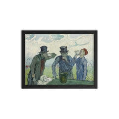 The Drinkers by Vincent van Gogh framed print on a plain backdrop in size 12"x16".