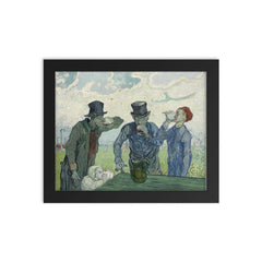The Drinkers by Vincent van Gogh framed print on a plain backdrop in size 8"x10".