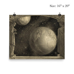 The Earth, Milky Way and Moon by Wladyslaw T Benda, 1918 poster 2