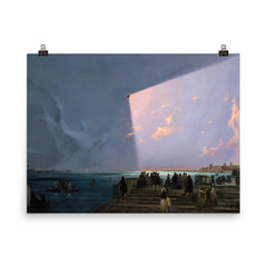 The Eclipse of the Sun in Venice by Ippolito Caffi, 1842 poster on a plain backdrop in size 8"x10".